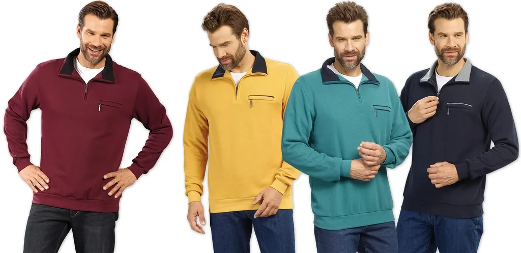 Sweatshirt mit Reißverschluß, Farbe grün, Gr.L