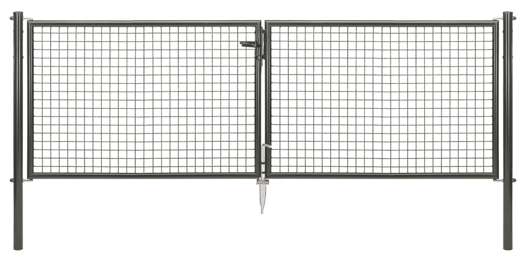 Doppeltor-Set Wellengitter inkl. Pfosten 3 x 1,25 m anthrazit
