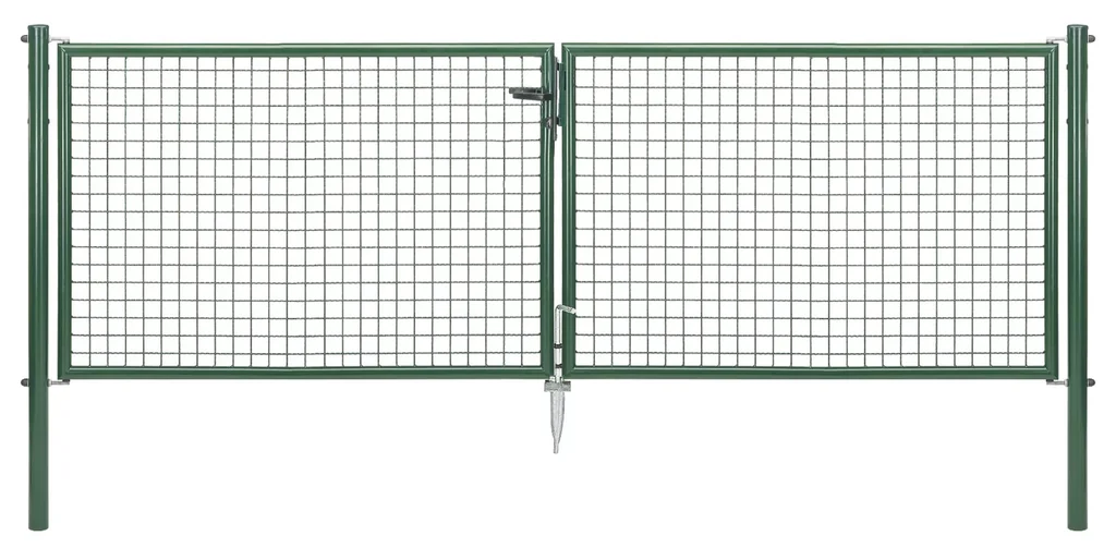 Doppeltor-Set Wellengitter inkl. Pfosten 3 x 1 m grün