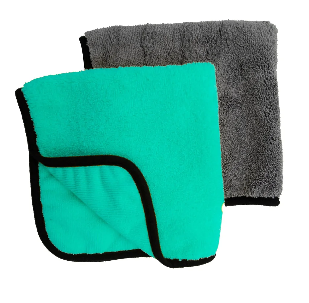 Mikrofasertuch "Premium", Türkis und Grau, 40 x 40 cm, 2er-Set