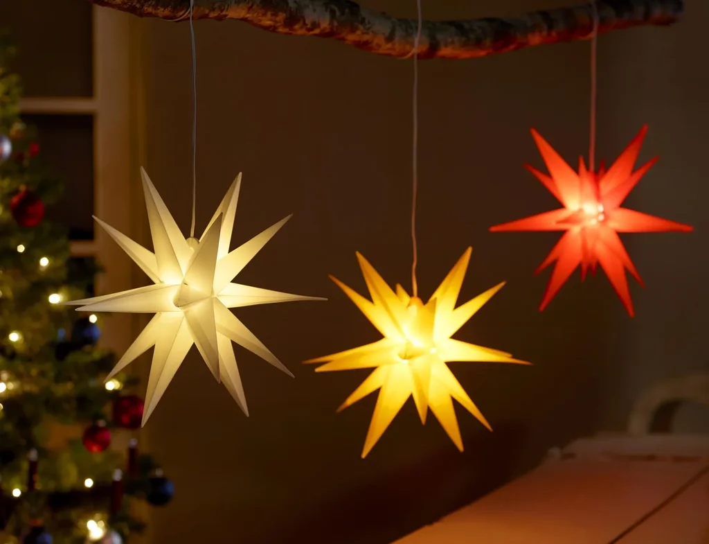 LED Kunststoffstern weiß 35 cm