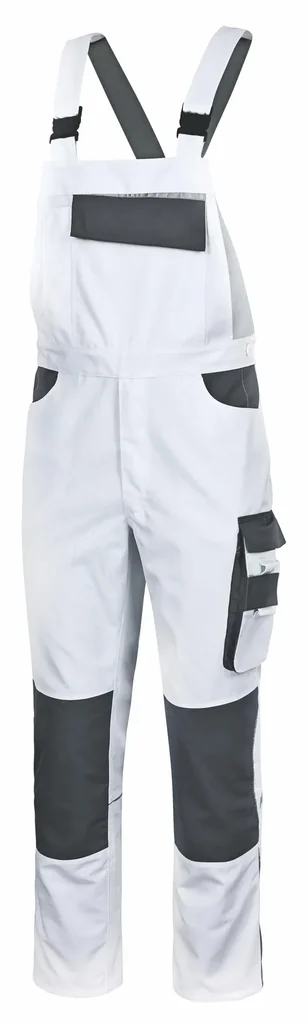 Latzhose EXTREME, weiss-grau, Gr. XXL