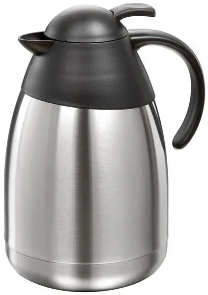 Edelstahl Isolierkanne, 1,5 Liter, Höhe mit Deckel 24 cm, ohne Deckel 21 cm
