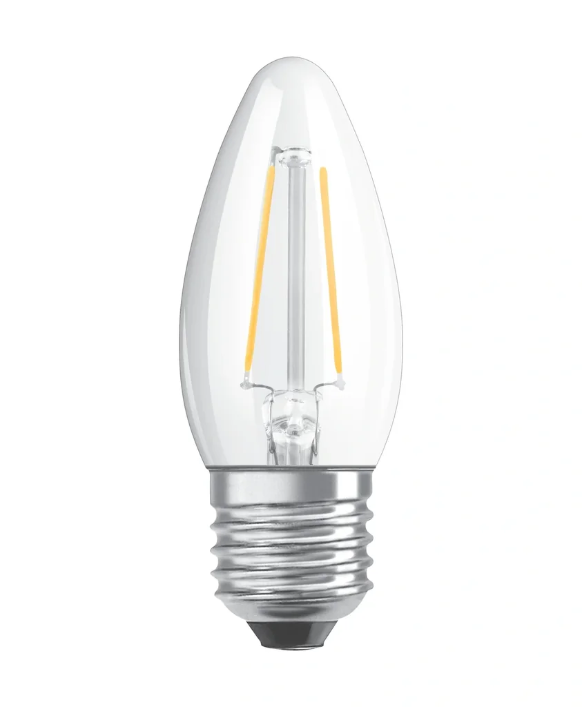 LED STAR FILAMENT Kerze mit 4 Watt, E27, warmweiß, klar