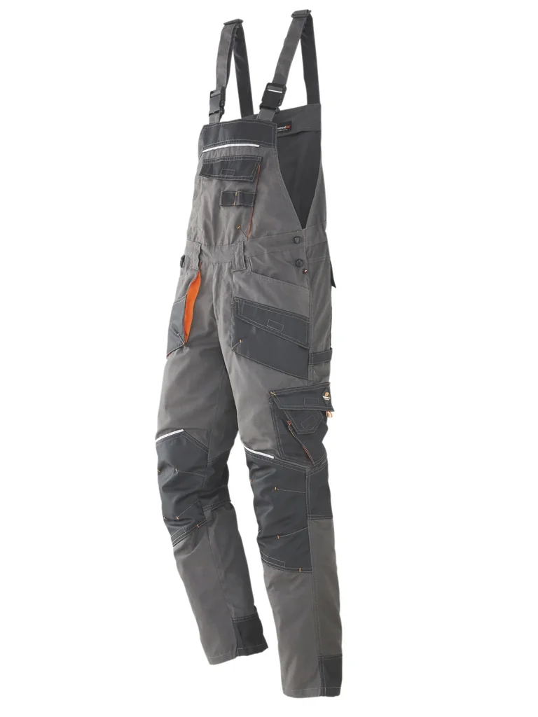 Latzhose, Farbe grau/schwarz, Gr.52