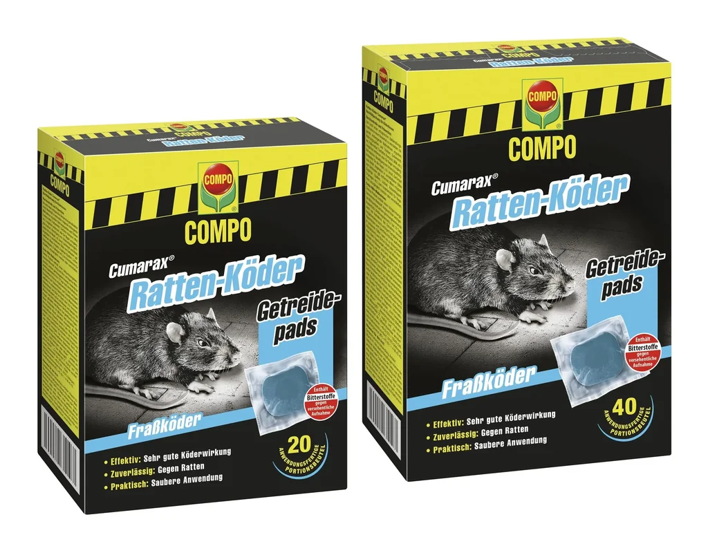 Ratten-Köder Cumarax, anwendungsfertige Beutel, 20 x 10 g