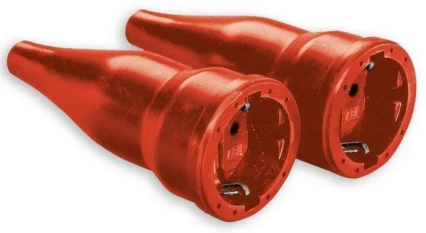 Vollgummi Kupplung - 2 Stück mit Schutzkontakt IP 20 - rot
