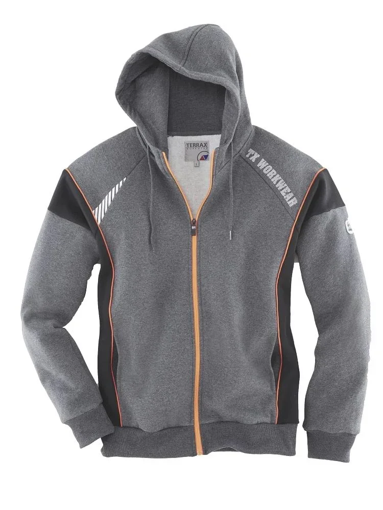 Sweatjacke, Farbe grau/schwarz, Gr.2XL