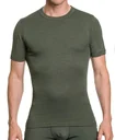 Rundhalshirt mit Streifen, Farbe oliv, Gr.M