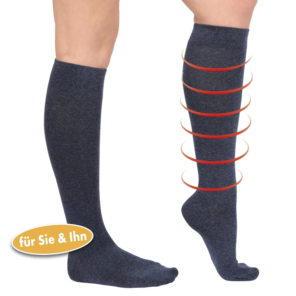 Stützkniestrümpfe Energy LYCRA, jeans, Größe 39 - 42, 1 Paar