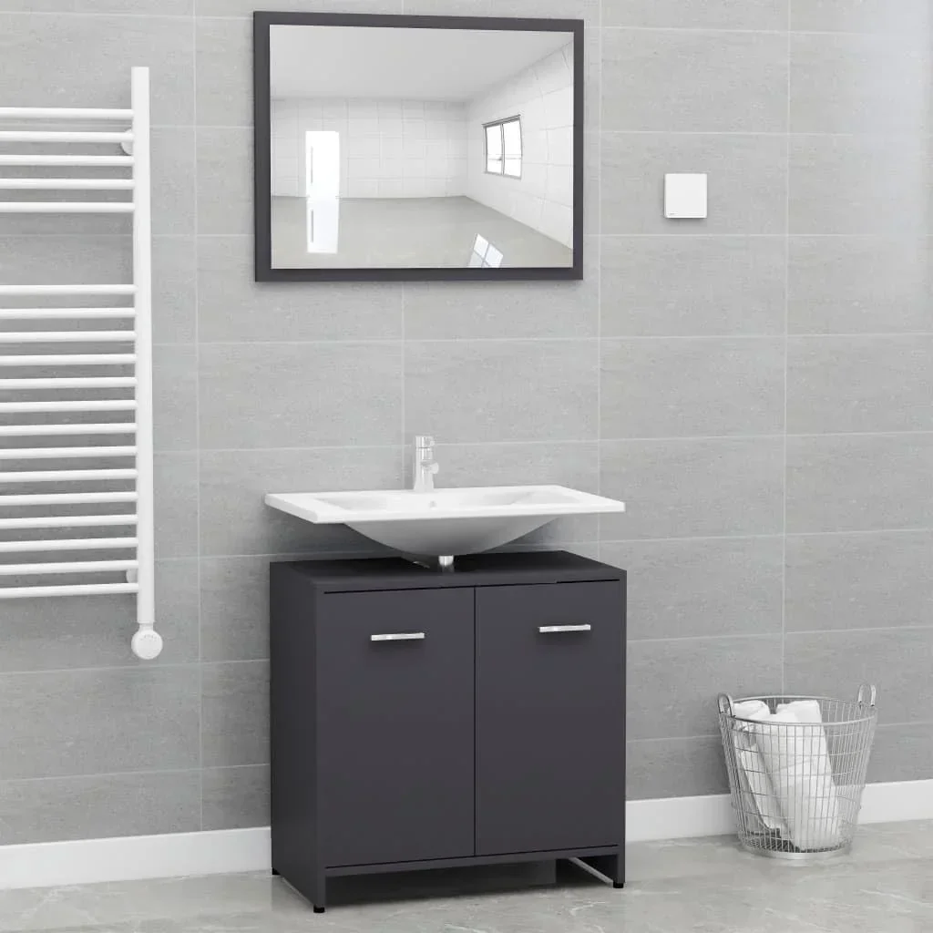Badezimmerschrank grau