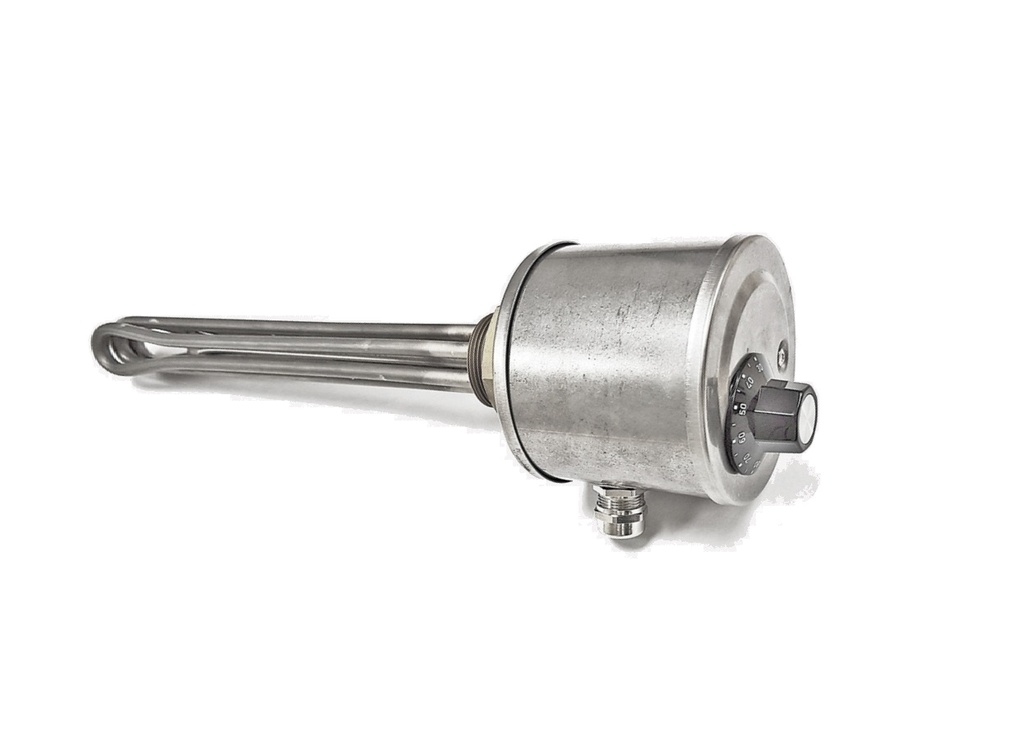 Screw-in heater G1 1/2, Hot Water/PV, controller 30-80°C / STB 100°C, 6.0kW ET 580mm