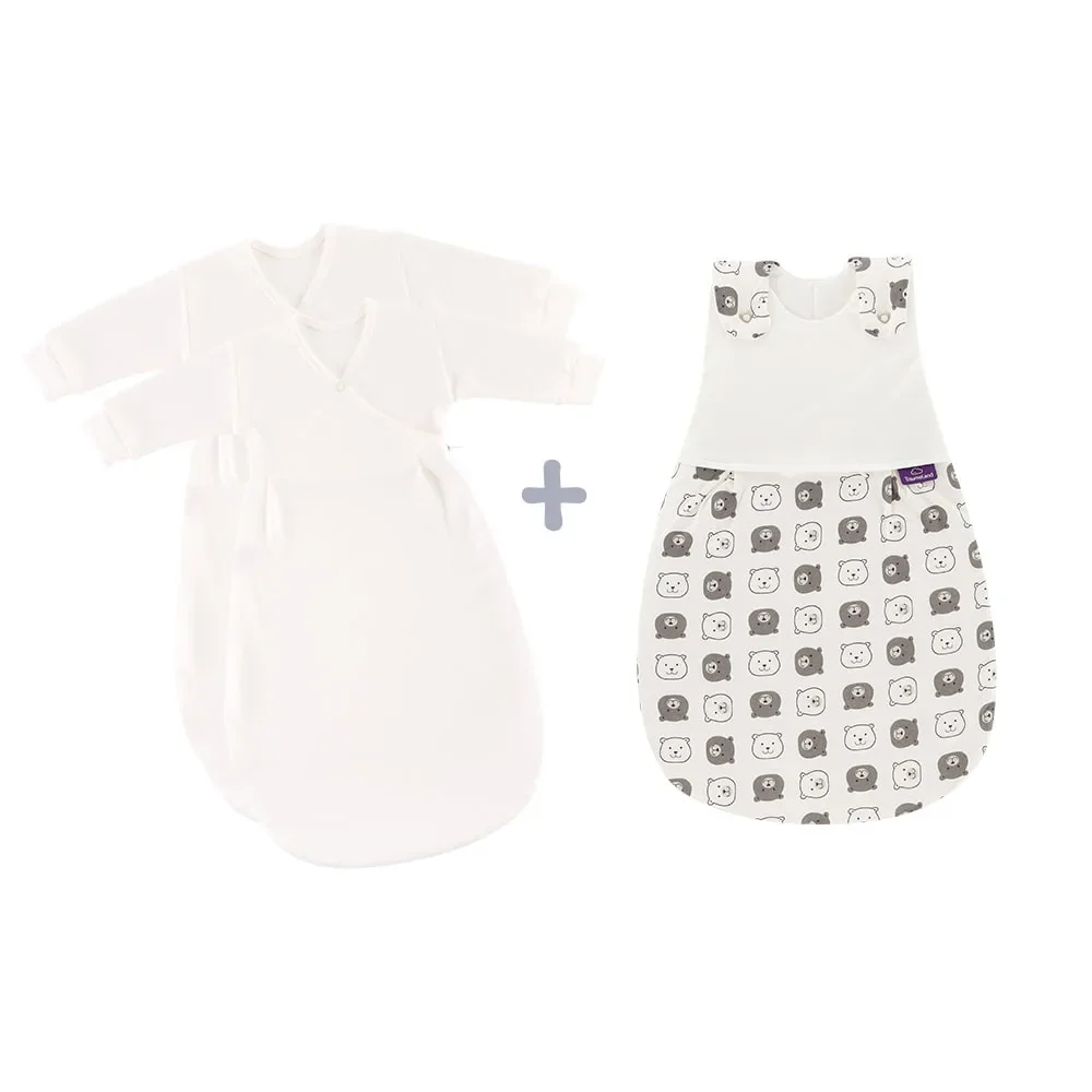 Träumeland Liebmich Baby Schlafsack, Schlummersack, Innenschlafsack 3 tlg. Set - Kleiner Bär, Grösse: 80/86