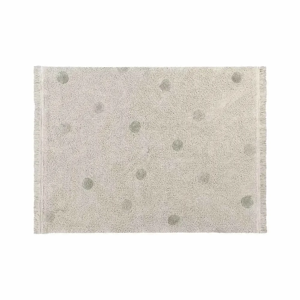 Lorena Canals waschbarer Teppich "Hippy Dots" oliv