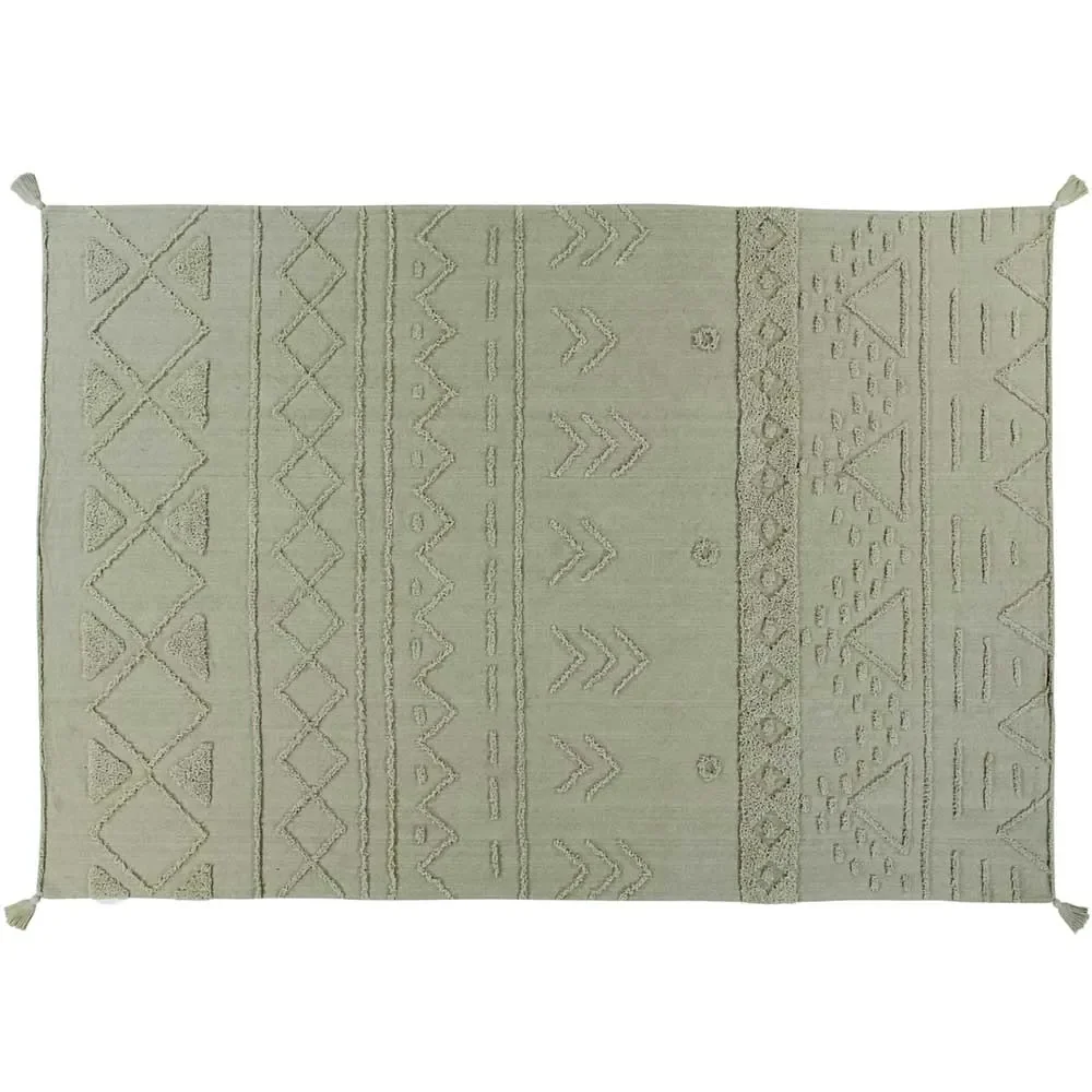 Lorena Canals waschbarer Baumwollteppich "Tribu" oliv, Teppichgrösse: 170 x 200 cm