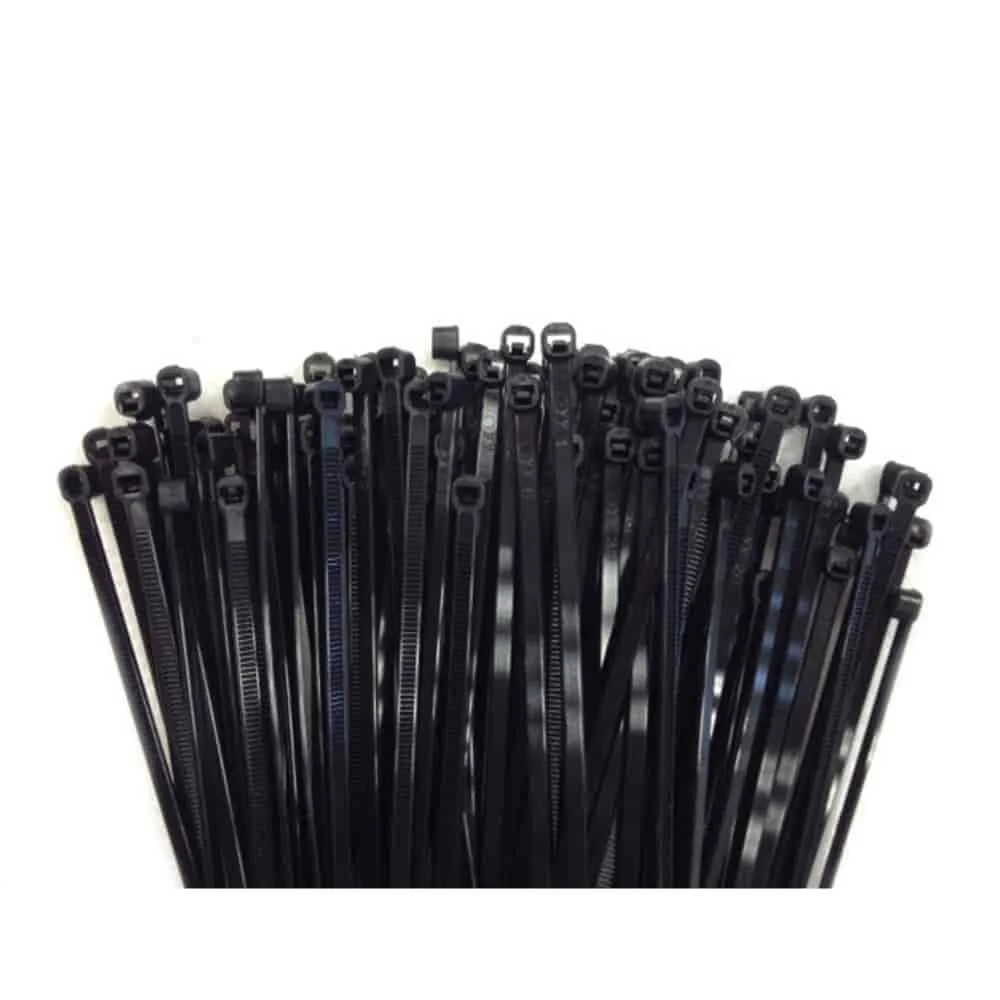 Kabelbinder, 100 Stück, schwarz, 300x7,6mm, UV-beständig, PA6.6