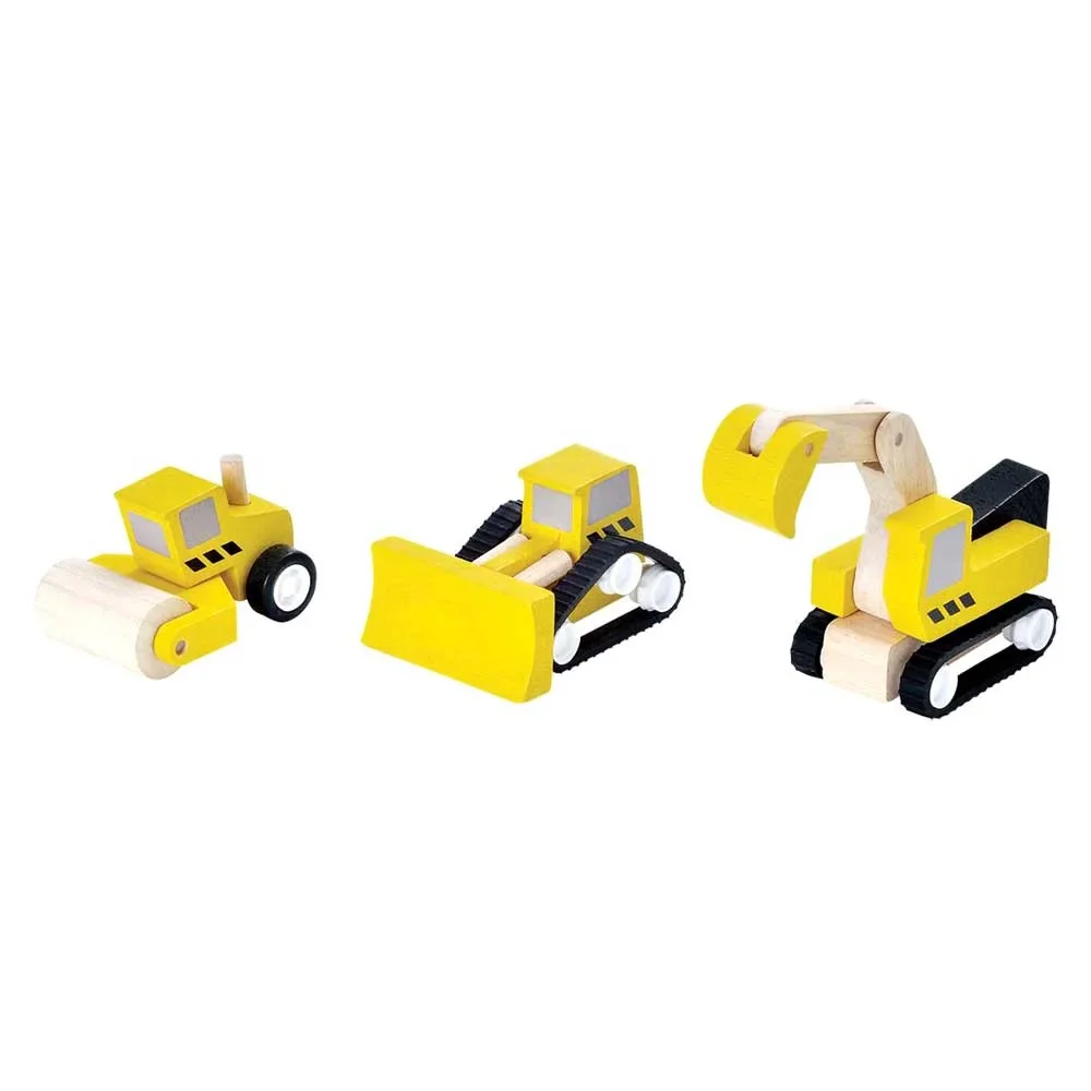 Plan Toys Spielzeug Baufahrzeuge-Set  Holz