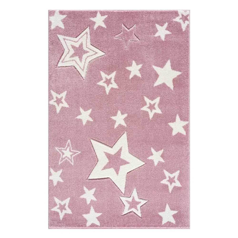 Livone Kinderteppich Galaxy Sterne rosa, Teppichgrösse: 120 x 180 cm