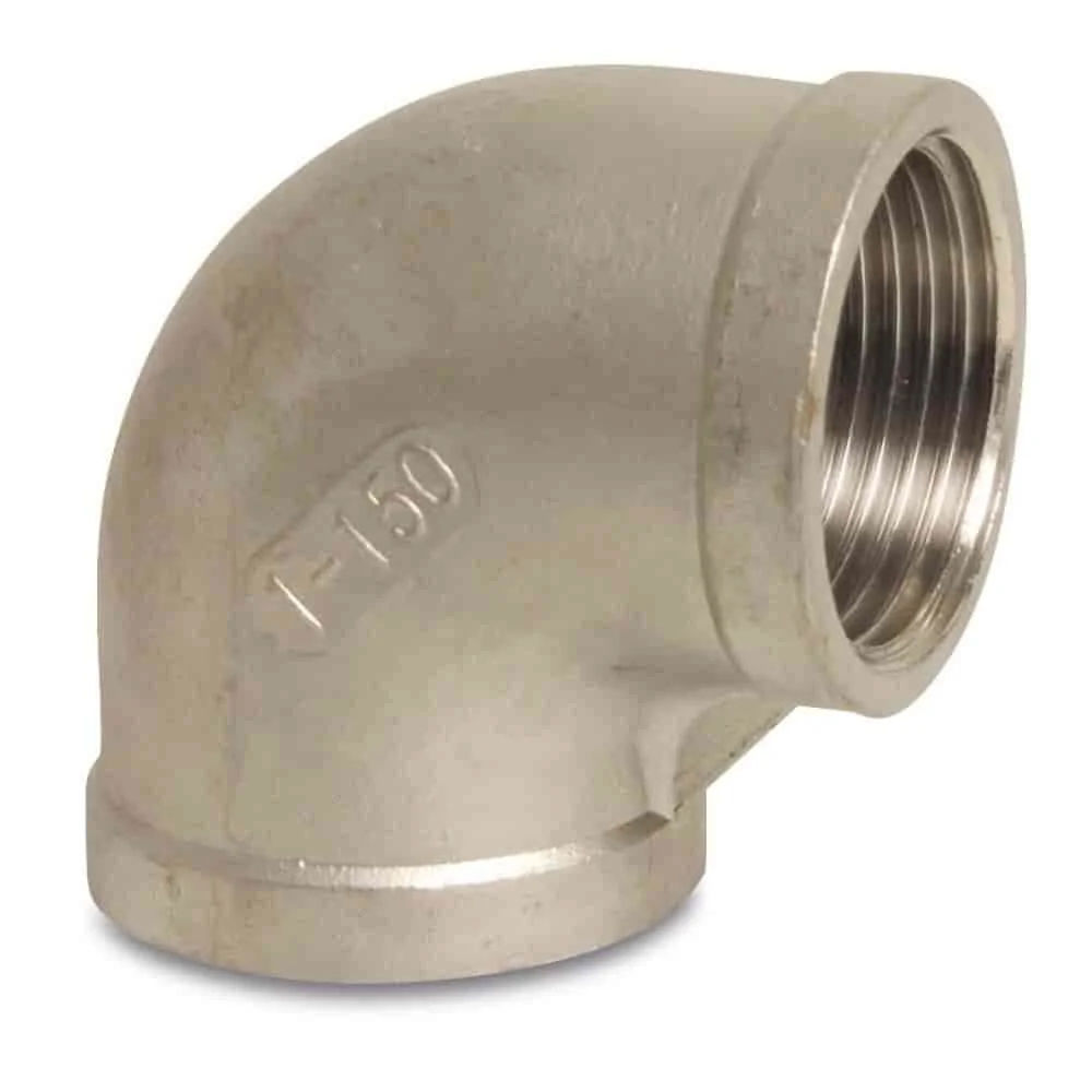 Edelstahl Winkel 90 Grad, Gewindefitting Edelstahl, 2" IG, V4A Winkel