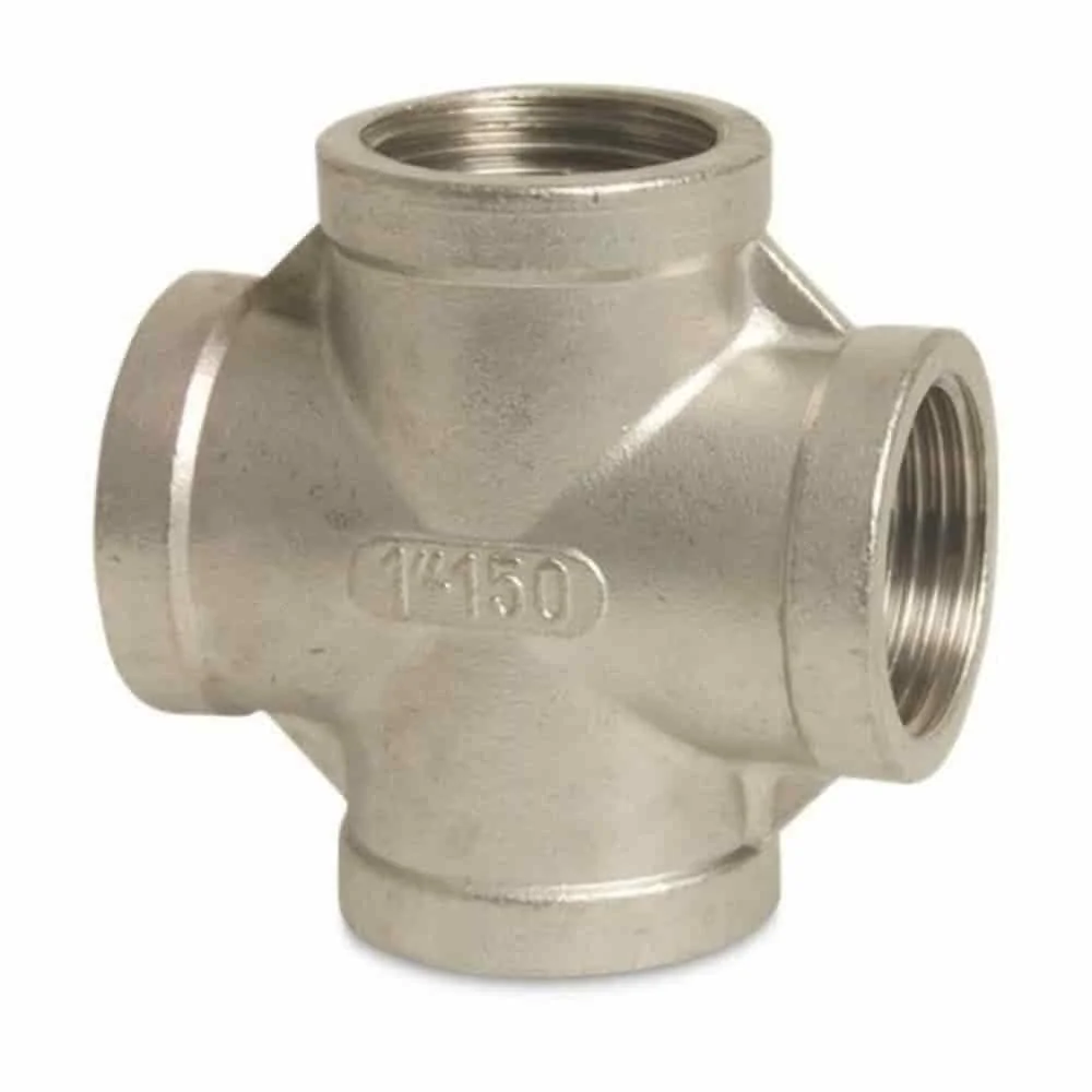 Edelstahlfitting, Gewindefitting Edelstahl, Kreuzstück 90° 1 1/2" IG