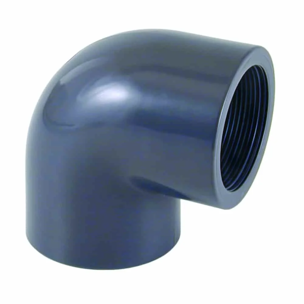 PVC Winkel 90 Grad, PVC-U, 1 1/4 Zoll Innengewinde, PN10, Rohrverbindungen