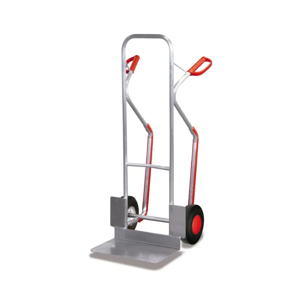 Sackkarre, Alu-Sackkarre 200 kg, mit Schaufel, Gleitkufen, Vollgummibereifung