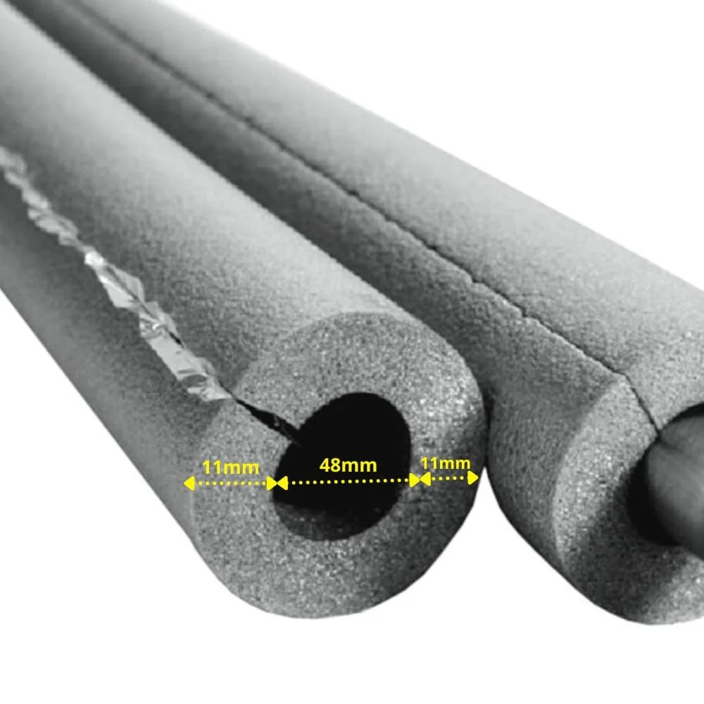 AEROFLEX® SH XT Rohrisolierung, Rohrdämmung - 2 m, selbstklebend, flexibles Isoliermaterial aus geschlossenzelligem Schaumgummi, schwarz - 48 x 10 mm