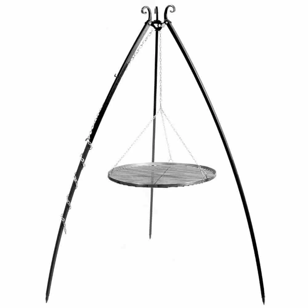 Schwenkgrill Set, Dreibein Grill 200cm, Grillrost 60cm, Gartengrill