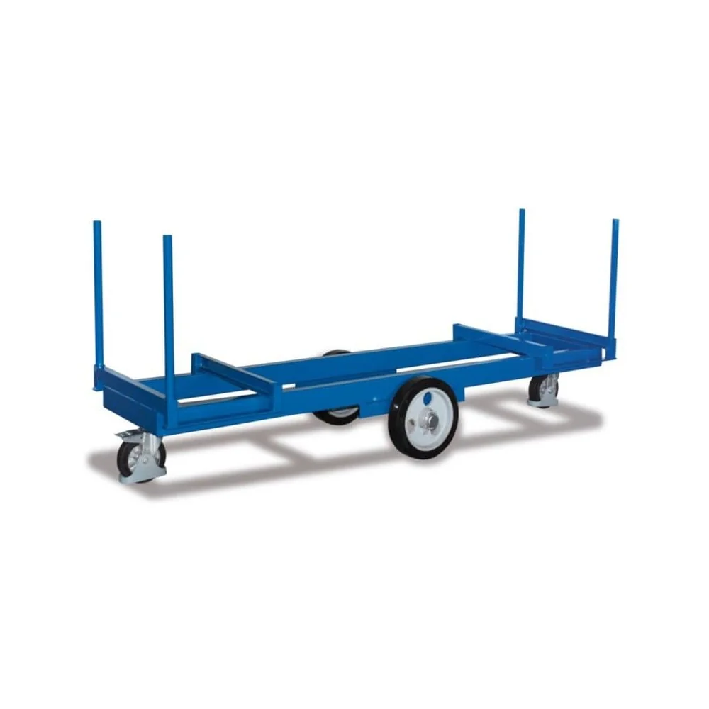 Langmaterialwagen, Materialwagen, 2000 kg Traglast, mit 4 Rungen, 2500 mm