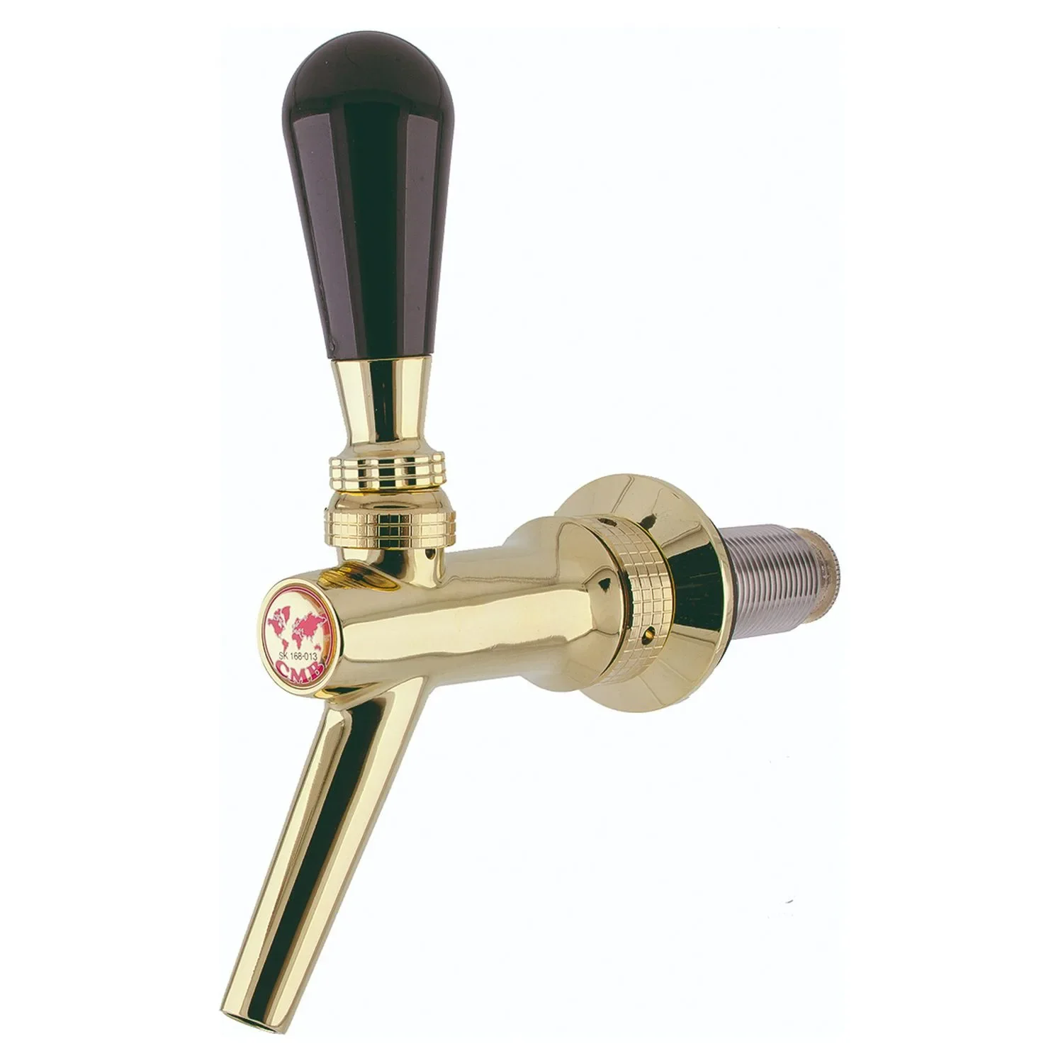 Zapfhahn, Bierzapfhahn, Schankhahn, Kolbenschankhahn aus Chromnickelstahl, Modell - V20, Gold