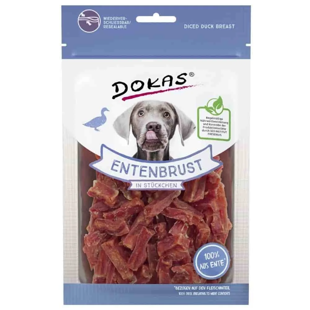 Hundesnacks Ente, Hundeleckerli, Entenbrust Stückchen, 70g