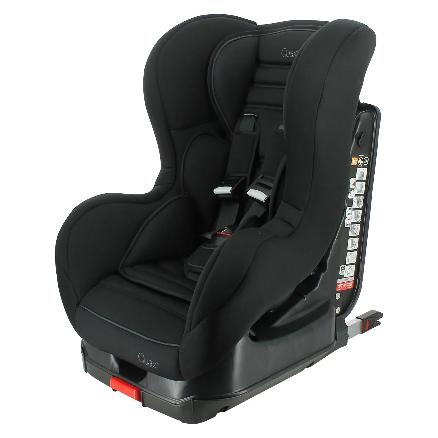 Quax i-Size Autositz 76-140 cm | Mitwachsender Kindersitz mit ISOFIX & Top Tether | Seitenaufprallschutz & 5-Punkt-Gurt, Schwarz