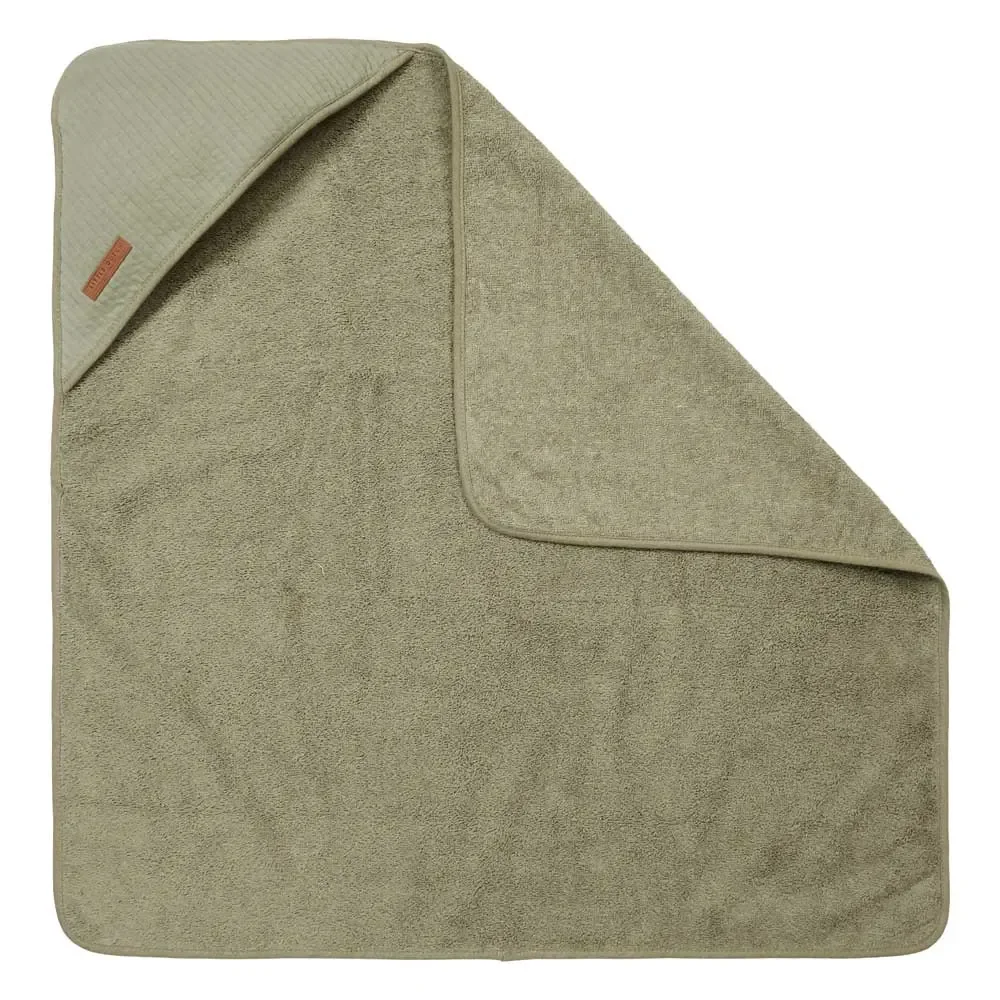 Little Dutch Kapuzenhandtuch uni oliv "Pure Olive"