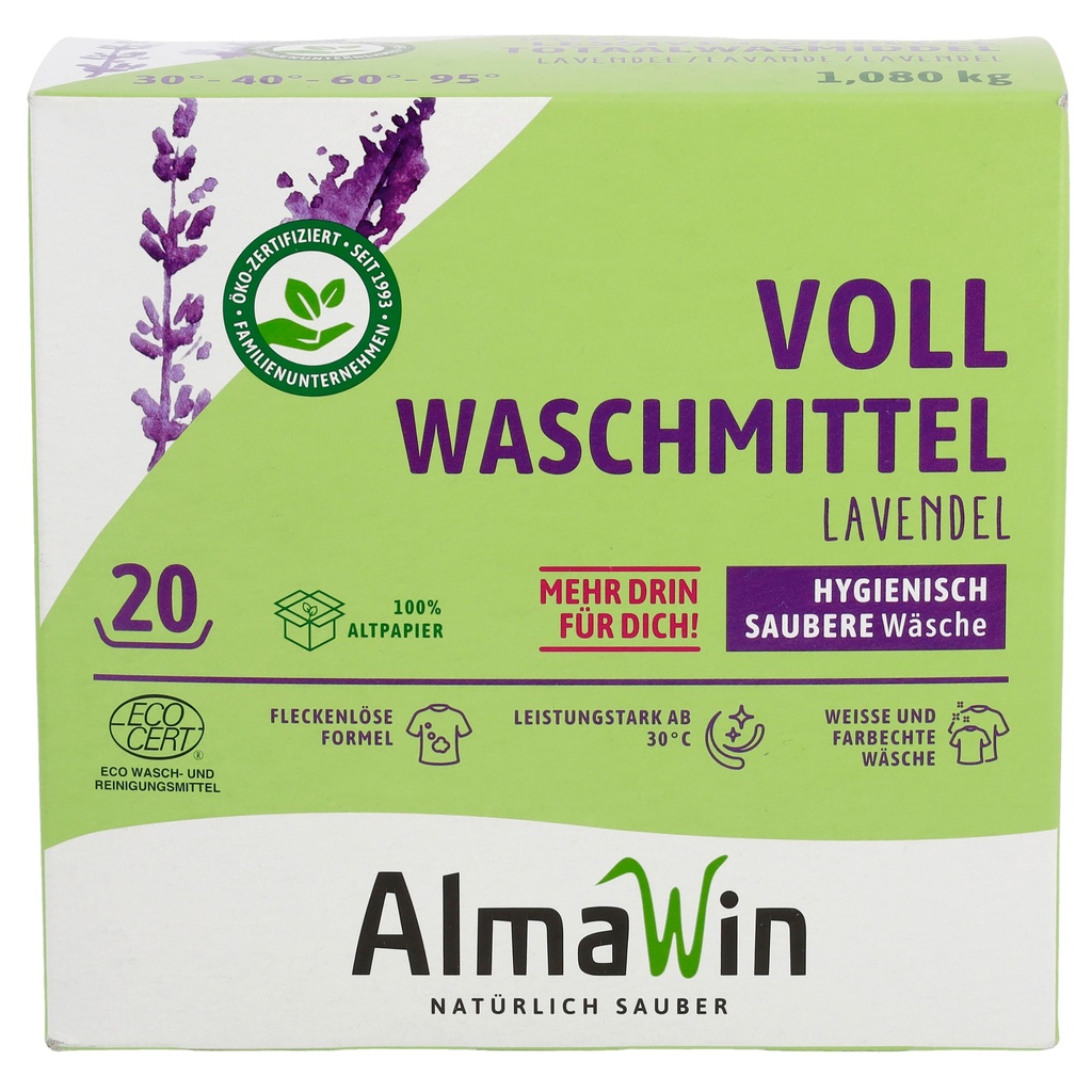 ALMAWIN Vollwaschmittel 1080g 19 Waschgänge