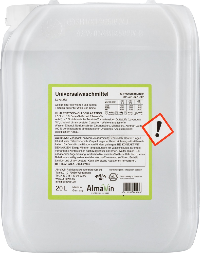 ALMAWIN Waschmittel flüssig 20 Liter
