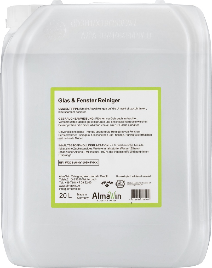 ALMAWIN Glas- und Fensterreiniger 20 Liter