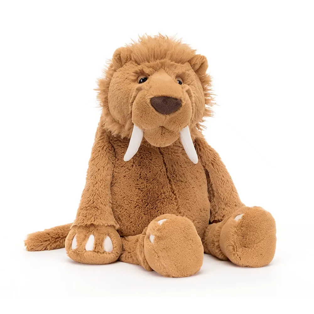 Jellycat Plüschtier Stellan Säbelzahntiger, nostalgisches Design, extra weich, 30 cm