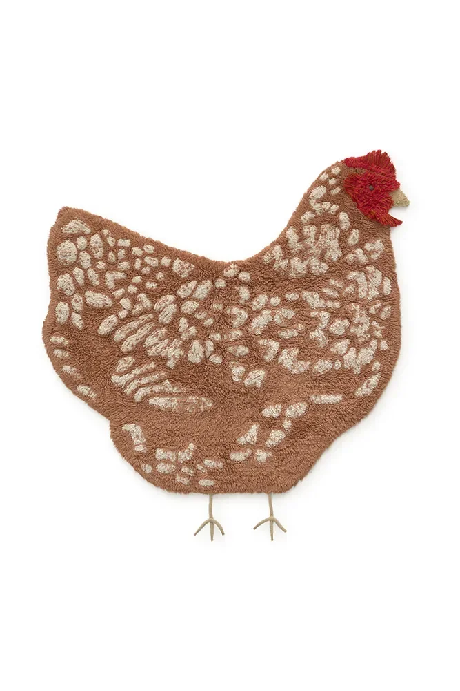 Waschbarer Teppich Kinder LORENA CANALS, Kinderteppich Huhn, Baumwollteppich 80x120cm