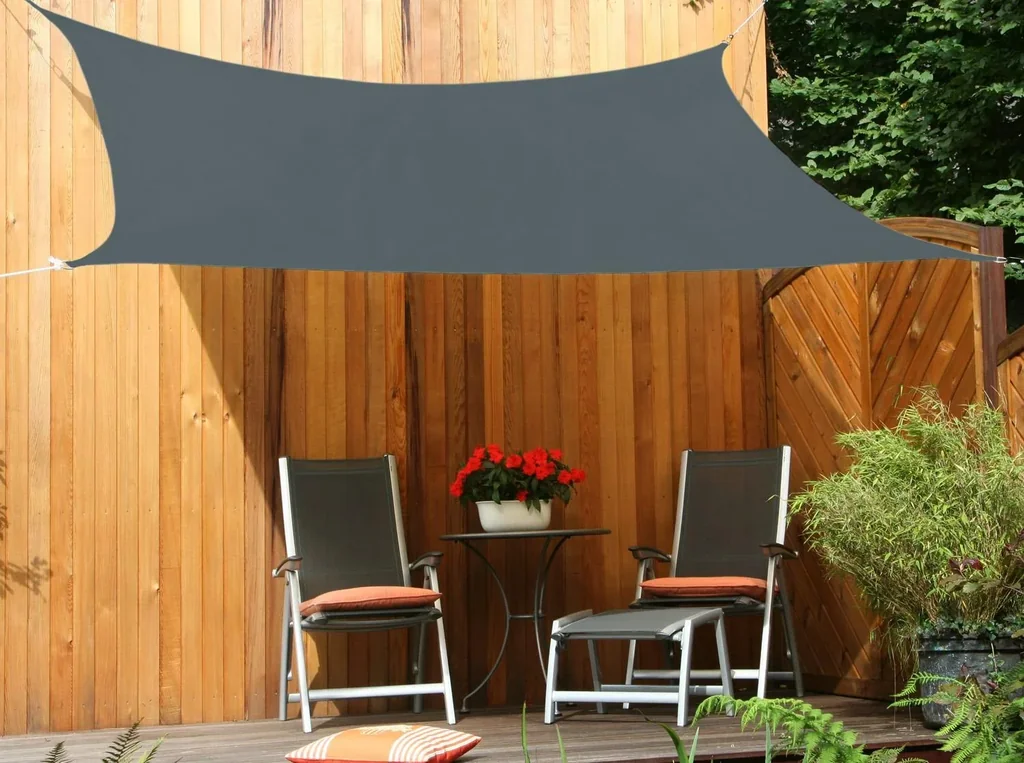 Viereck-Sonnensegel HDPE grau 250 x 300cm