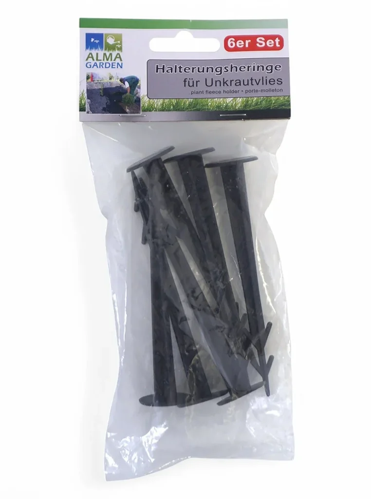 Unkrautvlies Halterungsheringe schwarz 6er Set