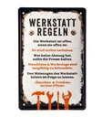 Blechschild "Werkstatt-Regeln"