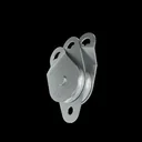 Umlenkrolle aus Edelstahl, doppelt, Ø 76 mm