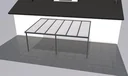 Terrassendach Premium, anthrazit, 6110 x 4060 mm - Polycarbonat Stegplatten 16 mm, weiß gestreift