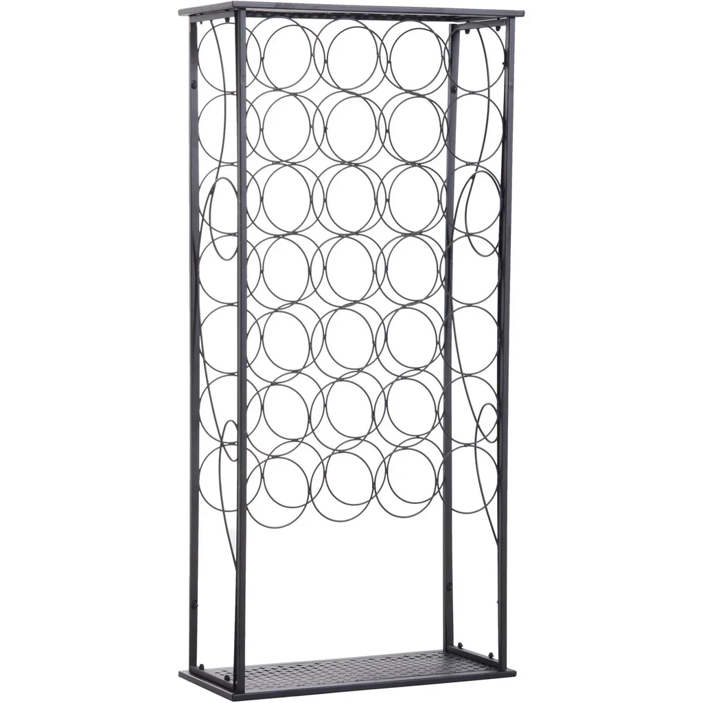 Weinregal Flaschenregal Weinständer für 28 Flaschen Weinschrank Metall Schwarz 47,5 x 21,5 x 100 cm