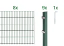 Doppelstabmattenzaun Komplettset, grün, Höhe 100 cm, Länge 16 m