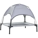 Haustierbett mit Baldachin grau, schwarz