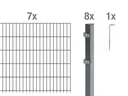 Doppelstabmattenzaun Komplettset, anthrazit, Höhe 80 cm, Länge 14 m