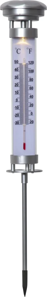 Solar Thermometer mit warmweißem LED Licht