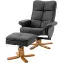 Relaxsessel Fernsehsessel mit Hocker Liegefunktion Schwarz