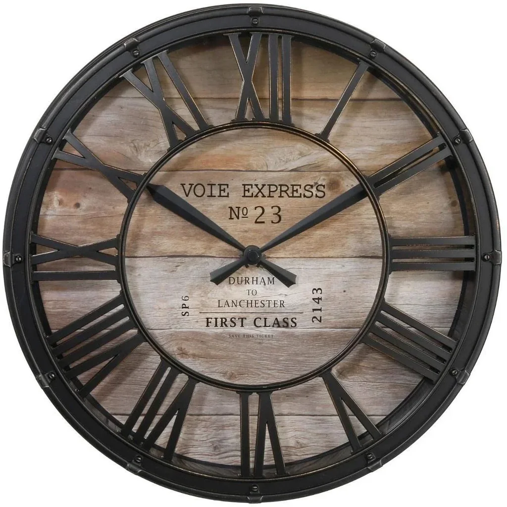 NL Vintage-Uhr - 90 cm - Metall - Schwarz